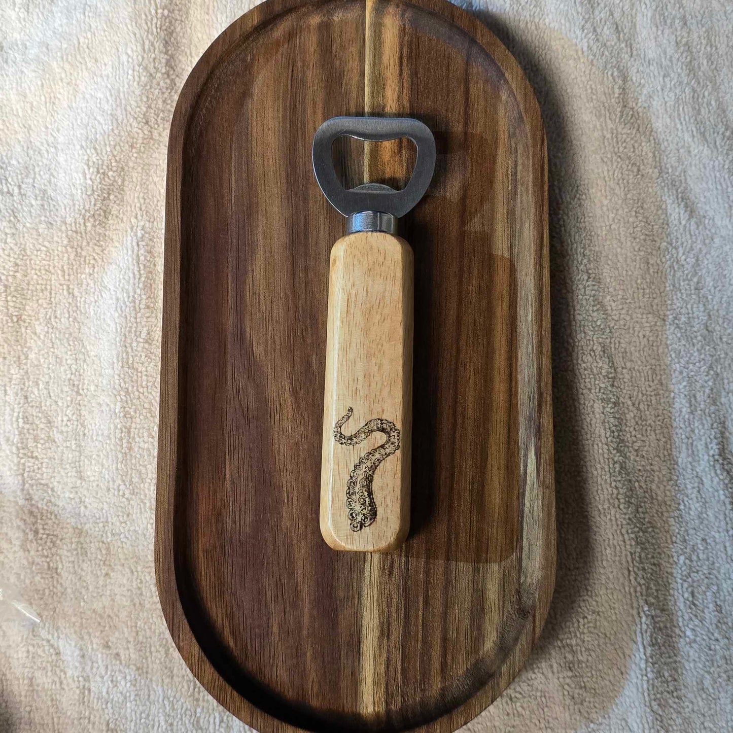 Hardwood bottle openers