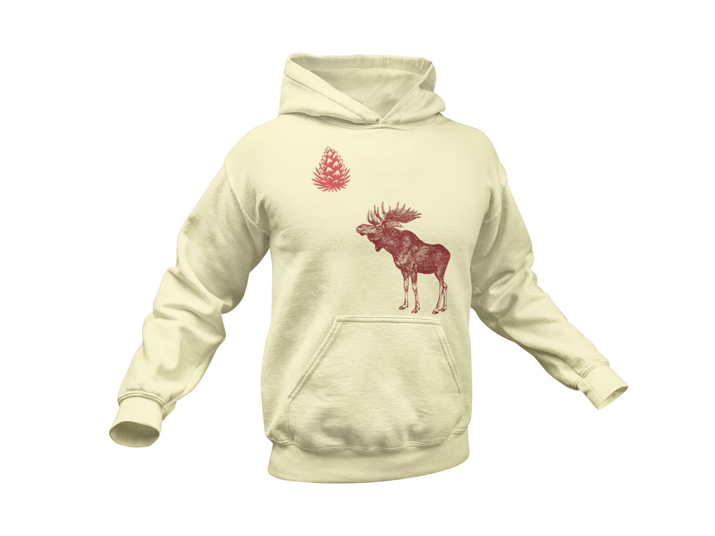 Moose and pinecone hoodie