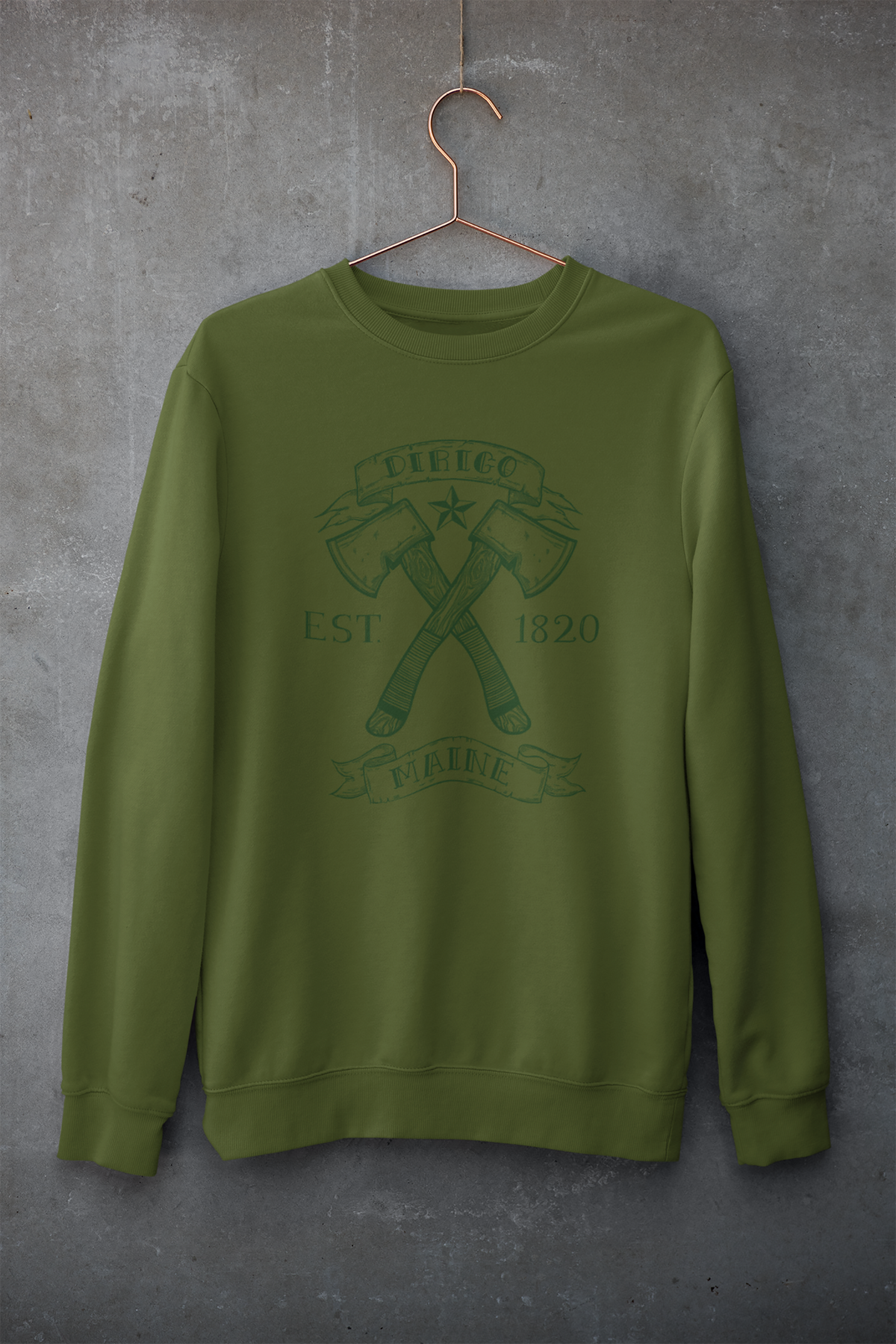 Dirigo Crossed Axes Crew Neck Sweatshirt