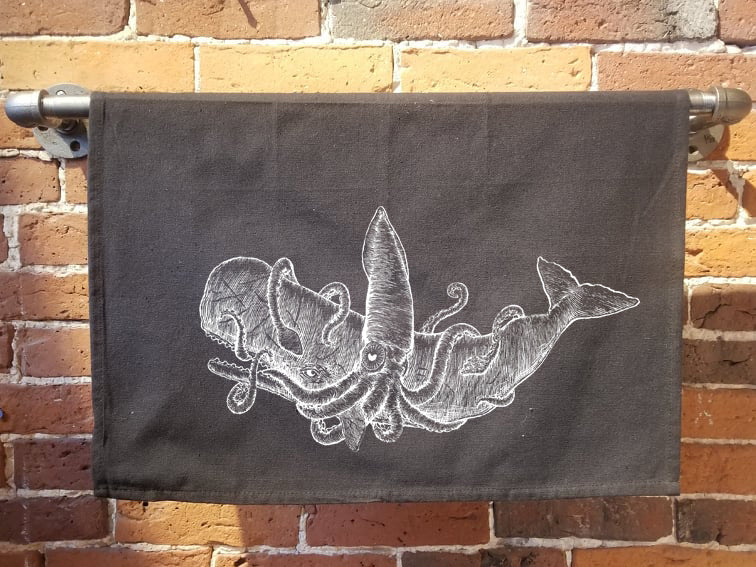 Squid Vs Whale Kitchen Towel