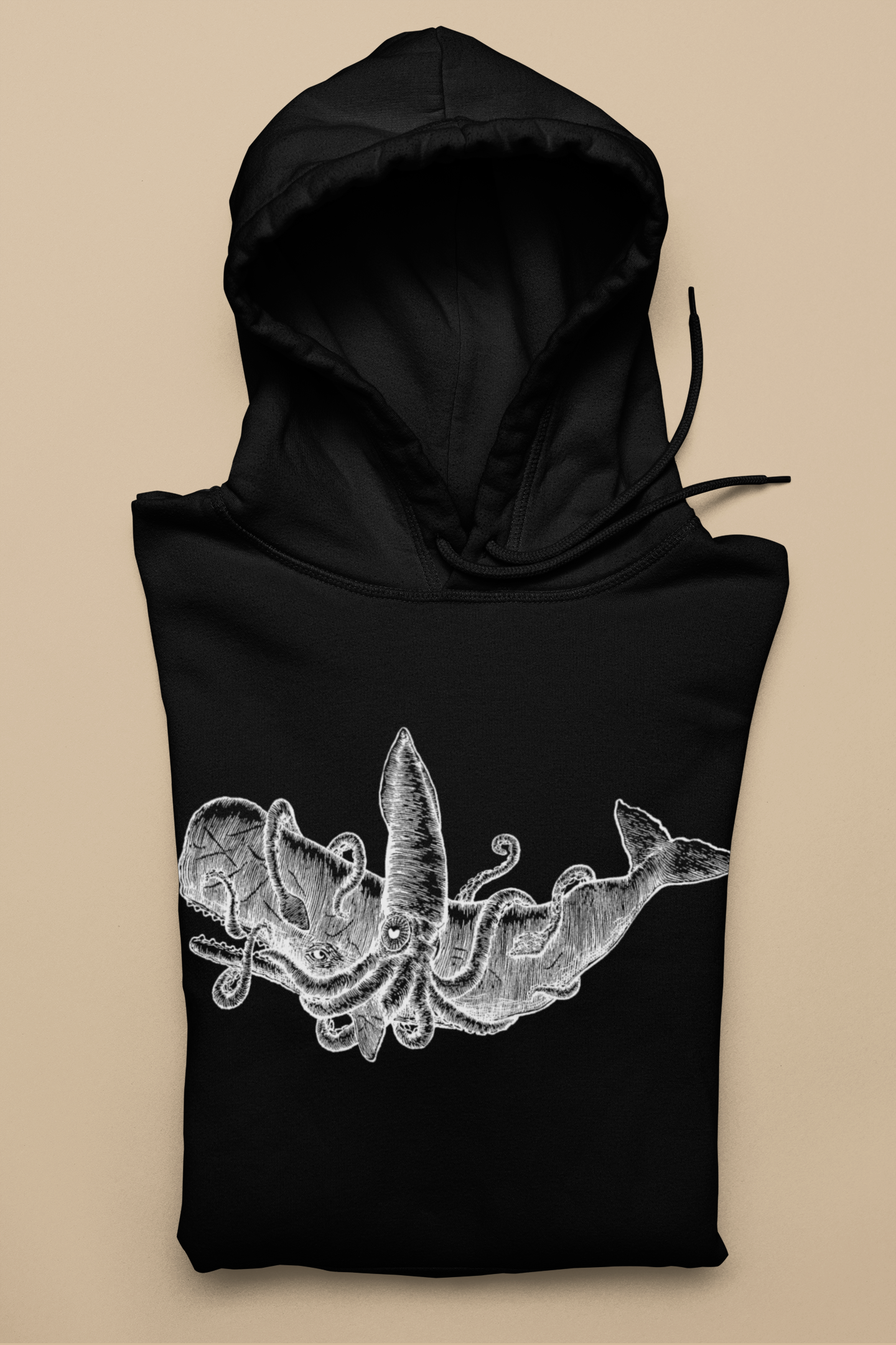 Squid Vs. Whale organic hoodie